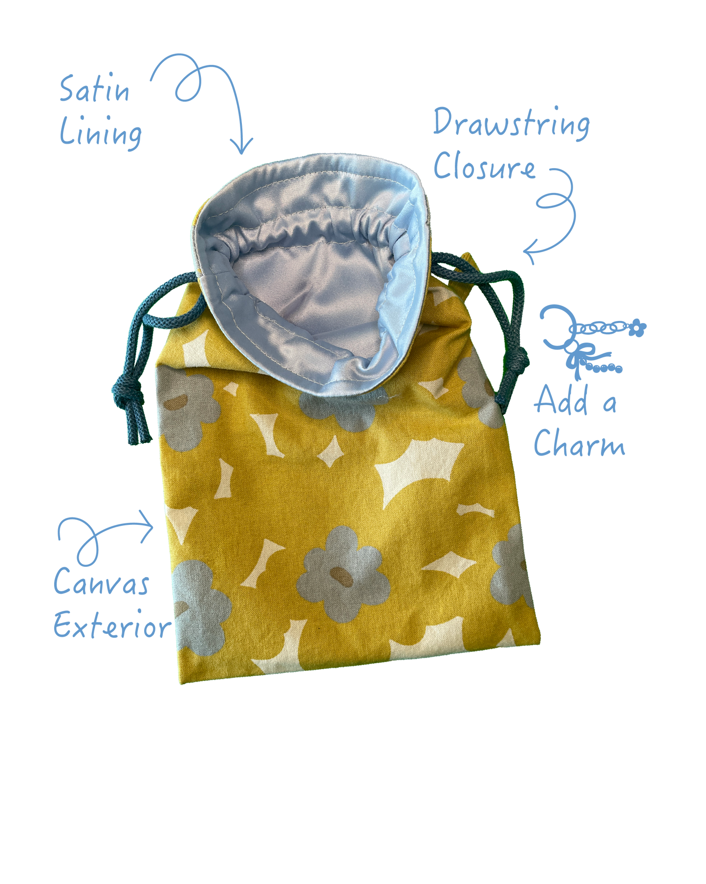 Intimate Storage Bag - Yellow Blue Flowers