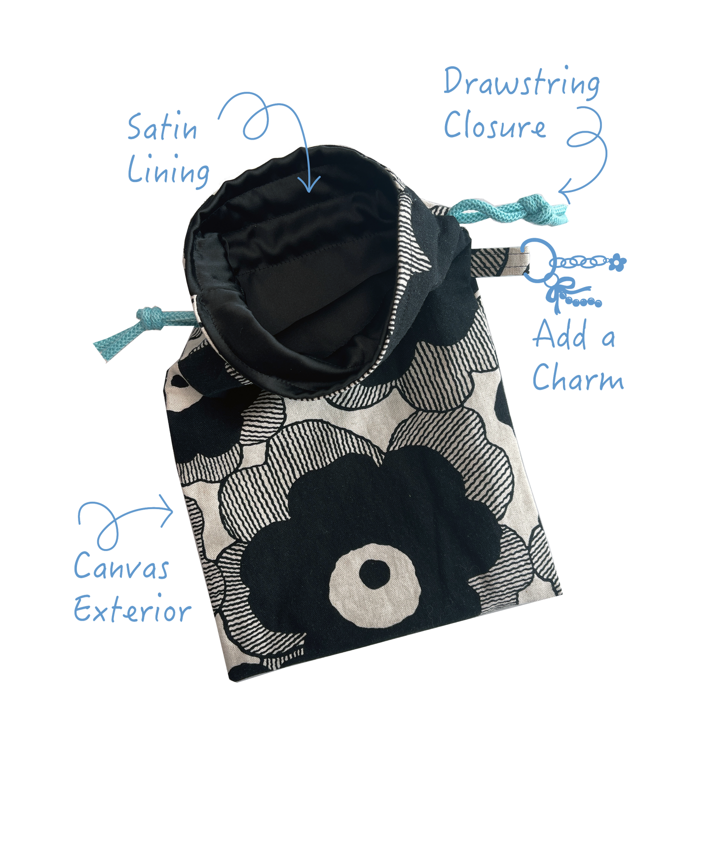 Intimate Storage Bag - Black Flowers