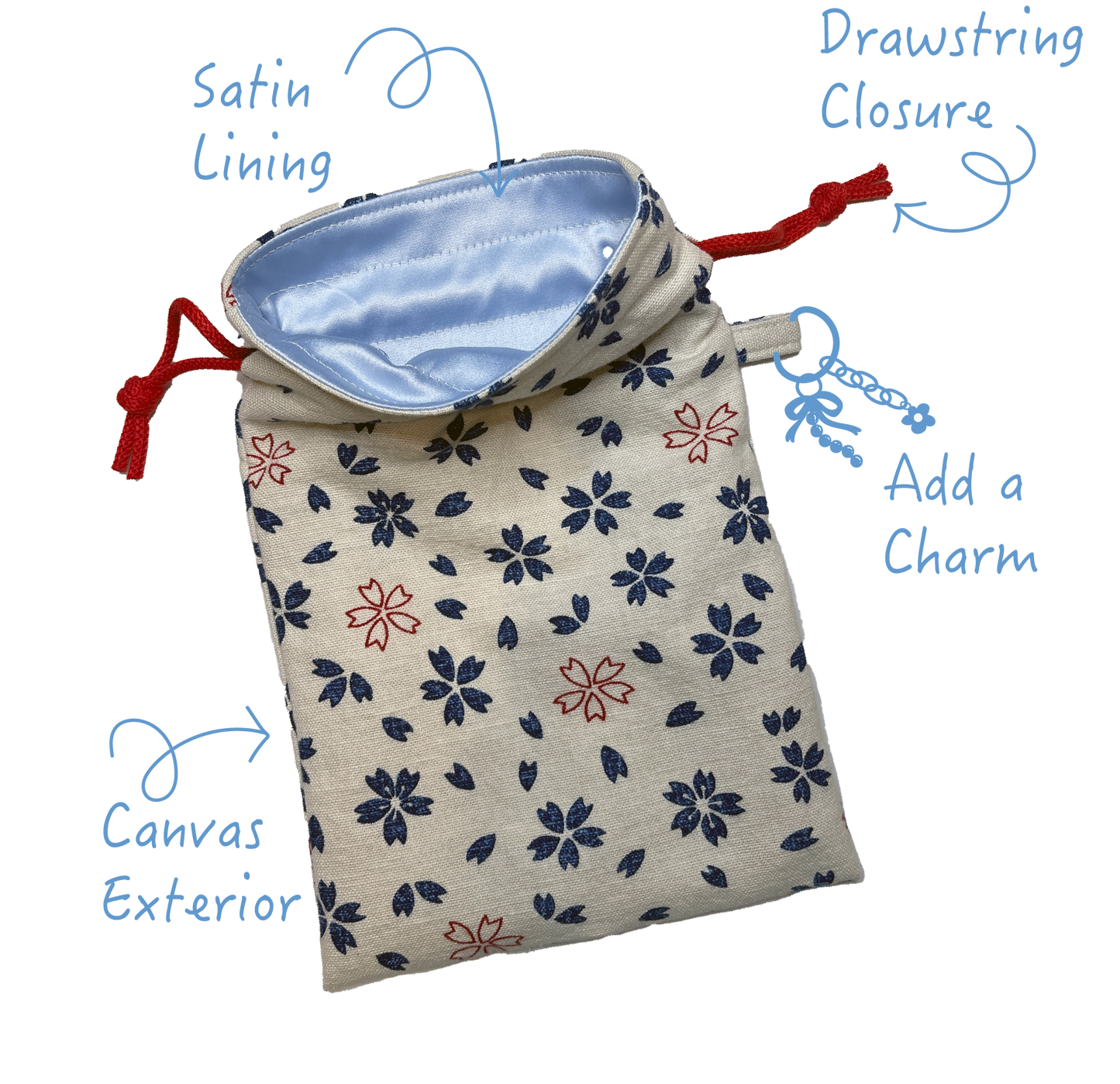 Intimate Storage Bag - Blue Red Flowers