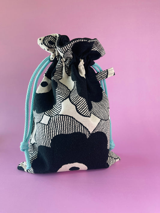 Intimate Storage Bag - Black Flowers