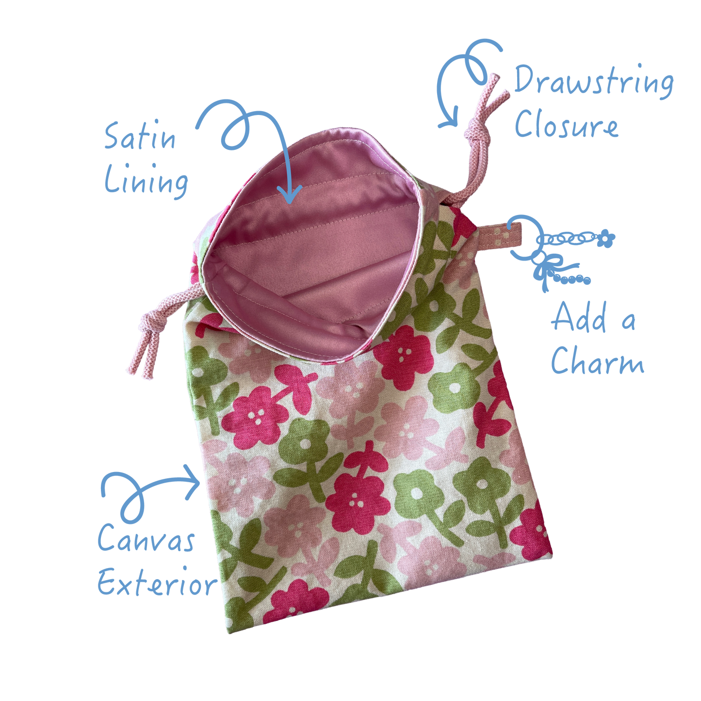 Intimate Storage Bag - Pink Green Flowers