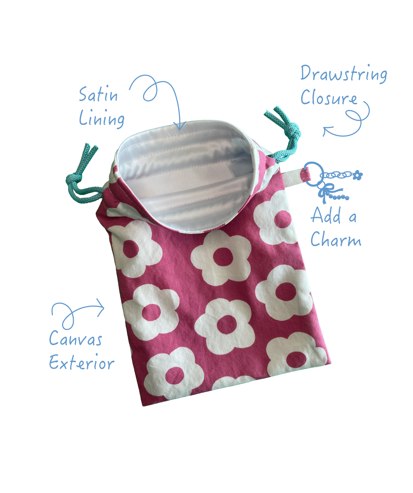 Intimate Storage Bag - Pink White Flowers
